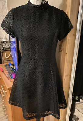 £3 • Buy Zara Black Lace Overlay Fit & Flare Dress Size S Dress