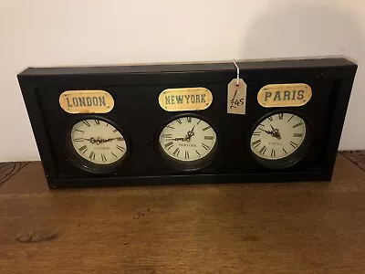 Vintage Style Clock London New York Paris Tested Fully Working With Tags Clocks • £18