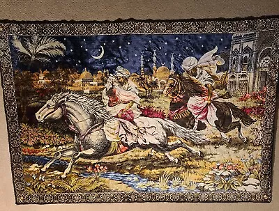 Vintage Arabian Night Velvet Wall Art Tapestry • $149.99