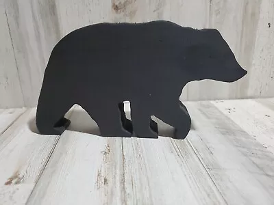 Rustic Cabin Decor Wood Silhouette Black Bear 7.25  Shelf Sitter • $14.95