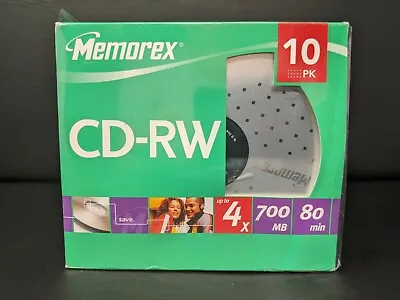 Memorex CD-RW 4X Multi Speed 700MB 80 Min Compact Discs Rewritable 10 Pack • $29.99