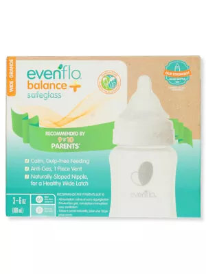 Evenflo Balance+ Safeglass Baby Bottle (3-6 Oz.) - White/multi One Size • $38.99