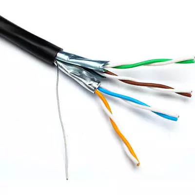 £6.97 • Buy External SHIELDED CAT6A Outdoor Burial Use COPPER Ethernet Cable FTP Reel Lot