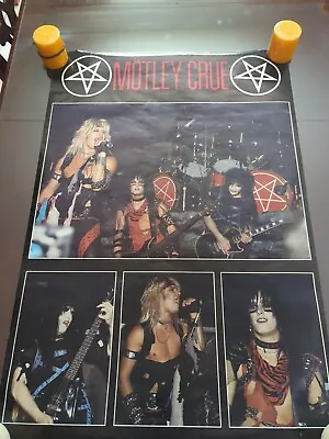 Vintage Rare Motley Crue Original Poster 1983 No Tommy Lee! Never Pinned Import • $44.44