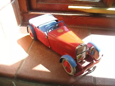 LOVELY HORNBY TIN MECCANO CONSTRUCTOR SPORTS CAR 1930's CLOCKWORK TINPLATE TOY • £495