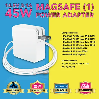 45W Power Supply Charger Adapter For Apple Macbook Air A1237 A1369 A1370 A1374 • $13.95