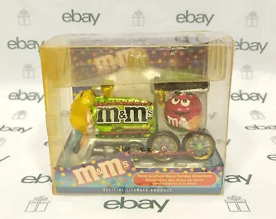 Kurt Adler M&M's Blown Glass Train Locomotive Christmas Ornament Mars Candy • $19.95