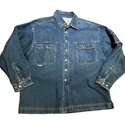 Vintage Boxx Jeans Authentic Denim Shirt Jacket 100% Cotton In A Mens Large • $45