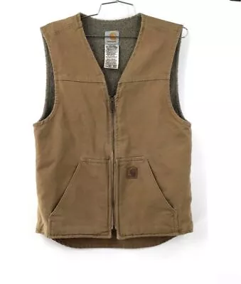 Carhartt Men's Tan V26 CML Sherpa Lined Vest - Size Small • $39.99