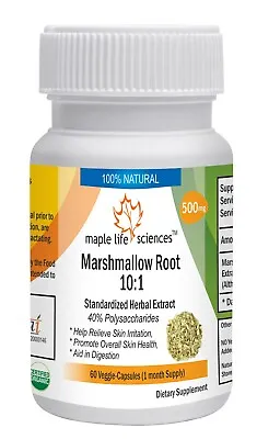 Marshmallow Root 10:1 Extract Capsules Althaea Officinalis 40% Polysaccharides • $89.61