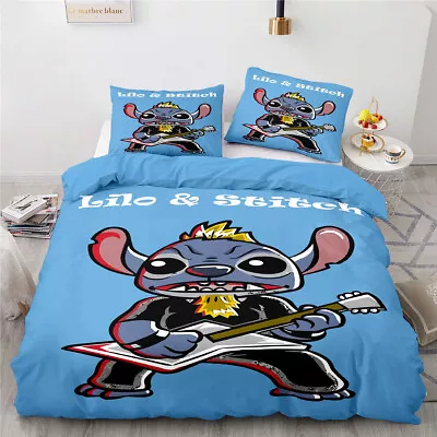 Lilo Stitch Single/Double/Queen/King/Super King Bed Duvet Quilt Doona Cover Set • $38.60