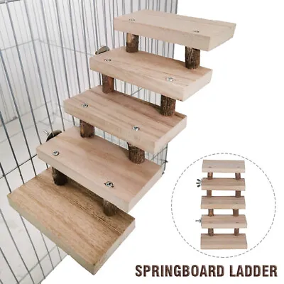 £8.33 • Buy 5 Layer Hamster Ladder Parrots Cage Climbing Stairs Perches Wooden Stand Toy