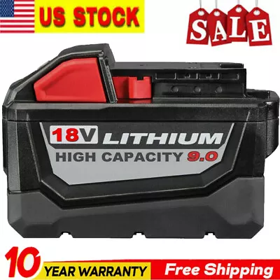 18V 9.0AH Extended Capacity Battery For Milwaukee M18 Lithium XC 48-11-1890 NEW • $31.49