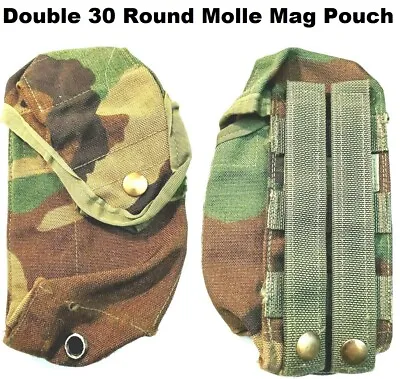 Woodland Camouflage  Double 30RD Mag Pouch Small Arms • $4.99