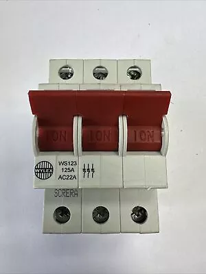 Wylex 125A Main Switch / Isolator / Disconnector Triple Pole WS123  AC22A • £10