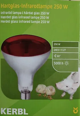 £18.99 • Buy INFRA RED HEAT BULBS LAMP RUBY 250W X 2 BULBS Poultry Lambs Cats Dogs Pets