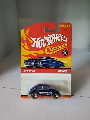 Hot Wheels Classics Series 1 #25/25 VW Bug - Spectraflame Blue - White Interior • $9.99