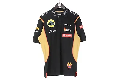 $60 • Buy Lotus Pastor Maldonado 2014 Polo T-Shirt Size XL Black Big Logo Racing Formula 1