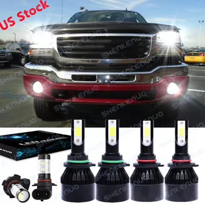 For GMC Sierra 1500 2003-2006 - 6x 6000K LED Bulbs Combo Headlights + Fog Lights • $33.52