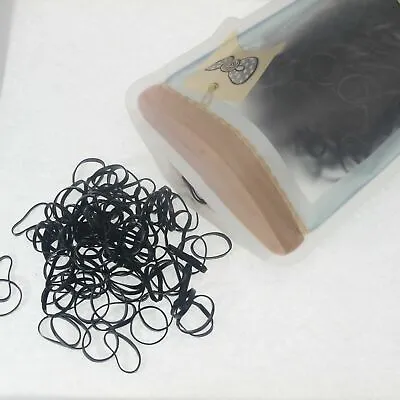 700 Black Mini Rubber Elastic Hair Ties Bands Rope Braids Plaits TPU For Girls • $2.99