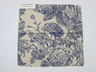 $20 • Buy 9 Jim Thompson 100% Thai Silk Samples - Style Botanica - Indigo - 12  X 12 