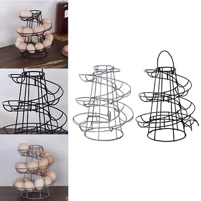 Kitchen Storage Spiral Helter Skelter Egg Holder Stand Rack Holds Up To 18 Eggs • £10.69