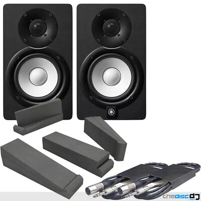 Yamaha HS5 Black Active Studio Monitors (Pair) + Isolation Pads & Leads • £369