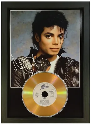 Michael Jackson - Signed Photograph Gold Cd Disc Collectable Memorabilia Gift 09 • $22.37