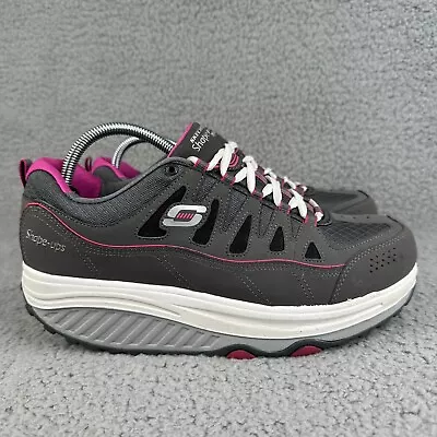 Skechers Womens Shoes Shape-Ups 2.0 Gray Pink Comfort Stride 57003 Size 10 • $34.95