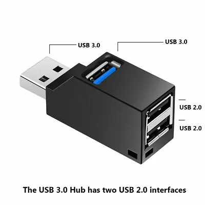 3 Port USB Hub Mini USB 3.0 2.0 High Speed Hub Splitter Box For PC Laptop • $11.75