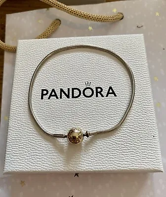 Genuine Pandora 14k Solid Gold Clasp G 585 Essence/ME Charm Bracelet • £99.99