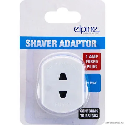 New Shaver Adaptor Uk To 2 Pin Socket Fused Plug Toothbrush Bath Shaving 1 Amp • £2.99