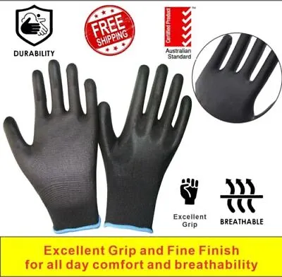 PU Coated Work Safety Gloves General Purpose Mechanic Construct Hand Protection • $215.91