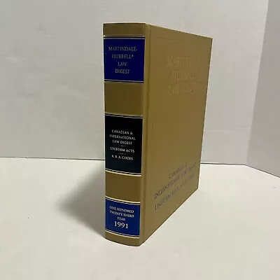 Martindale Hubbell Law Digest 1991 Canadian & International Hard Cover Book • $14.99