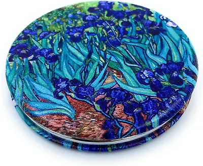 Aeisage Pocket Mirror For Women Small Travel Mirror Magnifying Van Gogh Irises F • $9.06