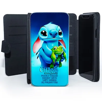 £9.99 • Buy Stitch Lilo Frog Ohana Family Quote Disney Leather Wallet Phone Cover Case