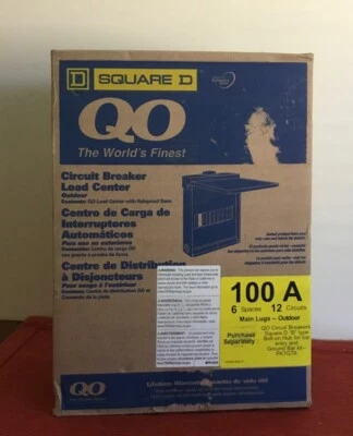 $99 • Buy Square D QO6-12L100TRB 100 Amp 120/240 Volt 6/12 Cir NEMA 3R ML Load Center NIB