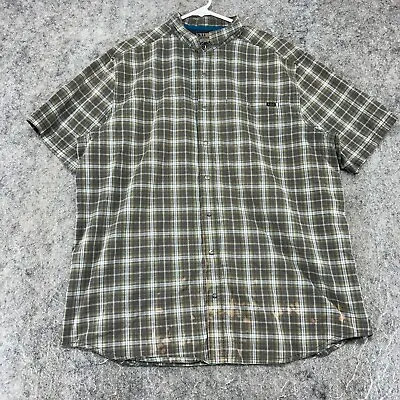 5.11 Tactical Shirt Mens Large Green Plaid T Snap Pocket Logo Short Sleeve • $1.99