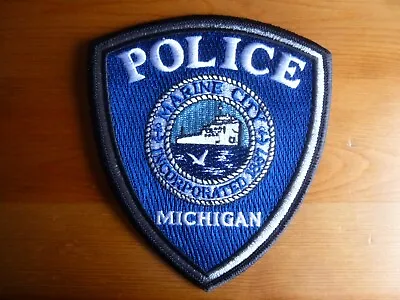MARINE CITY MICHIGAN POLICE PATCH MI UNIT SAINT CLAIR USA Obsolete Original • $12