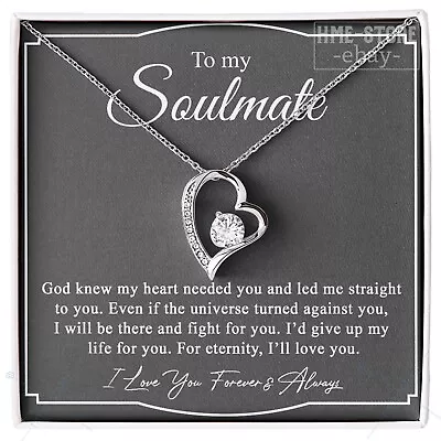 To My Soulmate Necklace Forever Heart I Love You Jewelry For Her Wife Girlfriend • $30.95