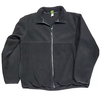 VTG Cabela's Polartec Fleece Full-Zip Black Jacket Made In Canada Men's XL Tall • $19