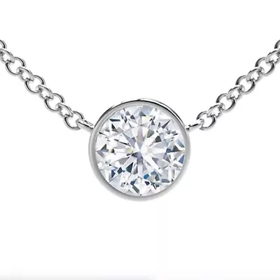 0.50ct.D IF Diamond By The Yard Single Station Necklace Man Made 14k Gold 16  • $469.20