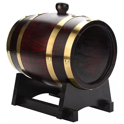 1.5L Oak Barrel Wooden Barrel Storage Vintage Wine Whiskey Spirits Wine Barrel • $32.29