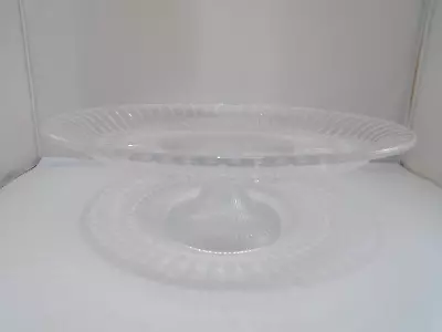 32cm Retro Vintage Glass Cake Stand Tea Wedding Cake Lid Dome Display(1206) • £19.99