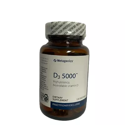 Metagenics Vitamin D3 5000 IU 120 Count • $27