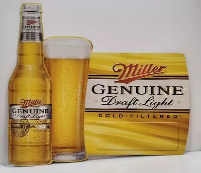 MGD Miller Genuine Draft Light Cold-filtered Tin Tacker Metal Beer Sign 40x36  • $29.99