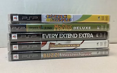 Lot Of 5 Sealed Sony PSP Games Puzzle Guzzle Monsters Deluxe Buzz! Master Quiz • $44.99