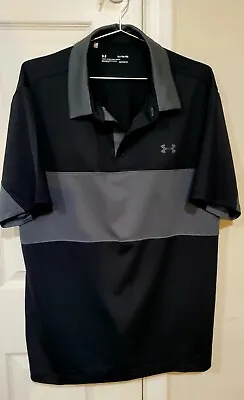 XL Men's Under Armour Black And Gray Polo New Condition Sports Shirt • $11.98