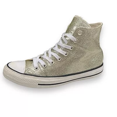 Converse Chuck Taylor All Star High Top Light Gold Glitter Womens Size 9 • $33.74