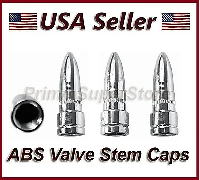 4 New Chrome Abs Bullet Valve Stem Caps Motorcycle Car Bike Suv Tire Air Cover • $10.92